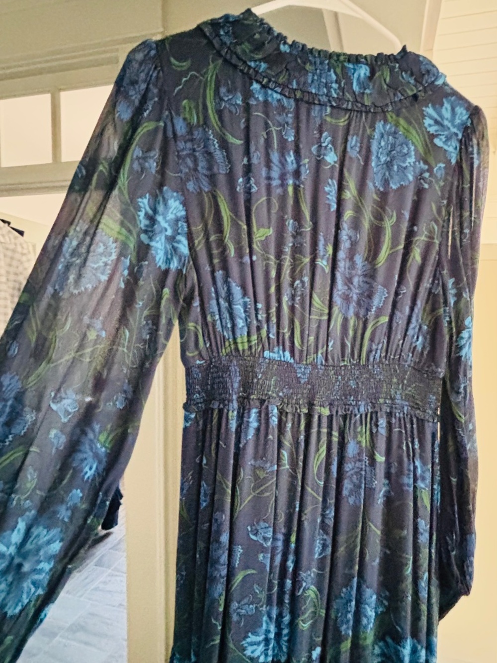BODEN Floral Ruffle-Neck Chiffon Maxi Dress - SIZE 6 - Picture 8 of 11